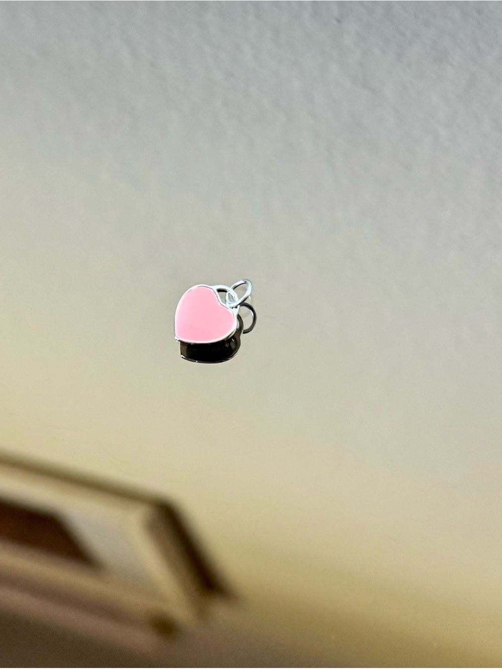925 Sterling Silver Pink Heart Enamel Pendant Necklace - Women Jewelry